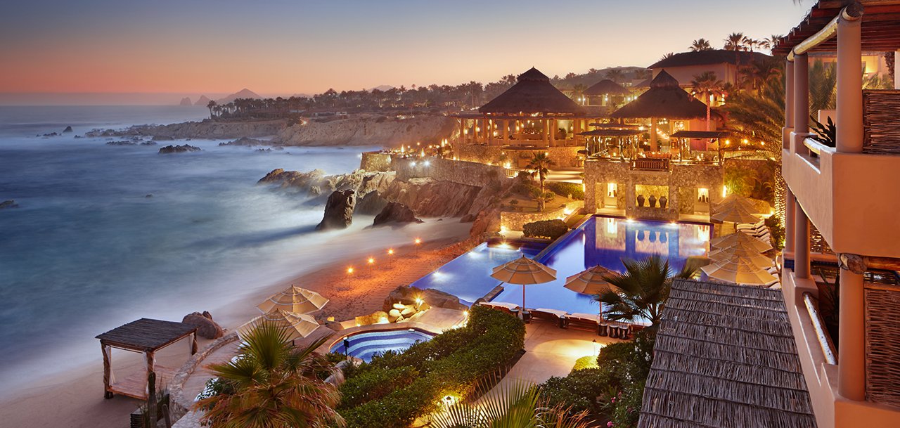 Esperanza Auberge Resorts Collection on Punta Ballena with the dedicated clifftop villa configuration cascading down to a substantial private cove on the Sea of Cortez between Cabo San Lucas and San José del Cabo