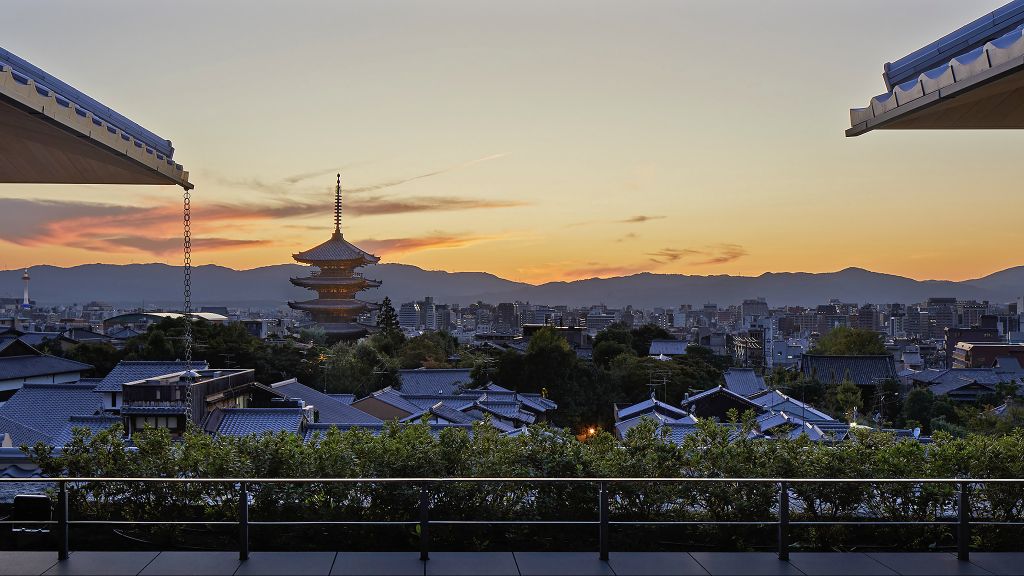 Park Hyatt Kyoto on the Higashiyama hillside above the Yasaka Pagoda and the historic Higashiyama district — the only Park Hyatt property in Japan's ancient imperial capital